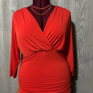 NWOT Torrid Shirred Lace Inset Surplice Top